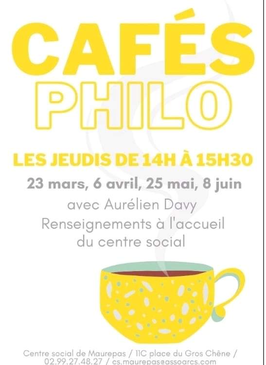 Lire la suite à propos de l’article Cafés Philo au Centre Social de Maurepas – printemps 2023